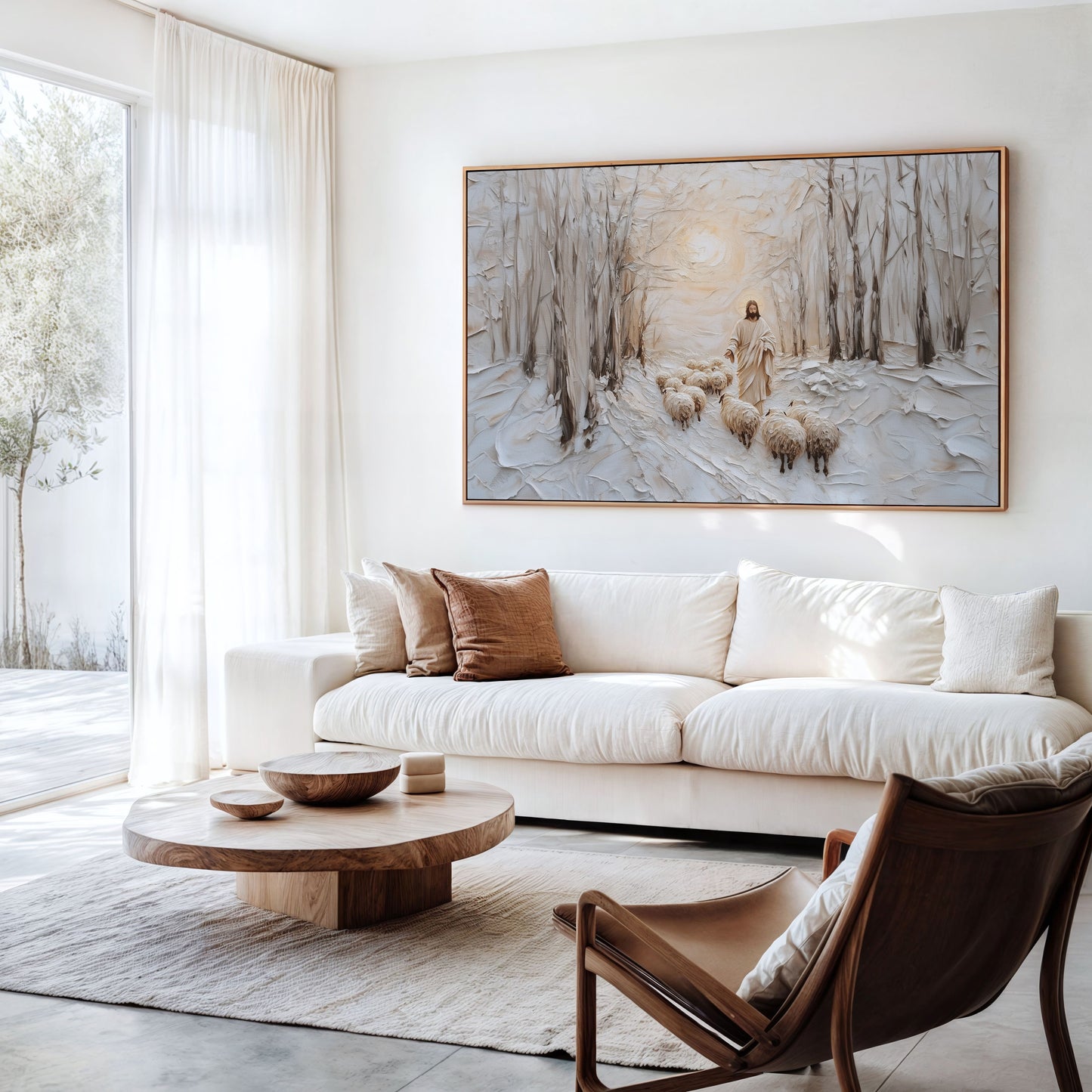 Cristo el Buen Pastor - Lienzo con marco flotante