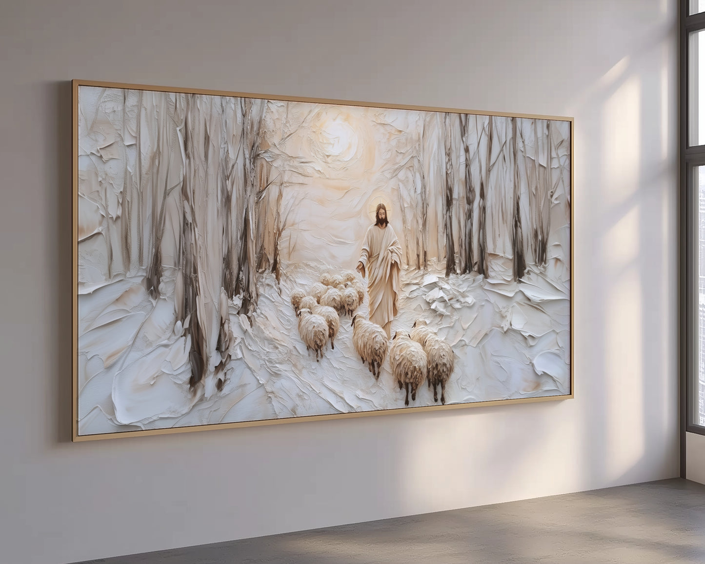 Cristo el Buen Pastor - Lienzo con marco flotante