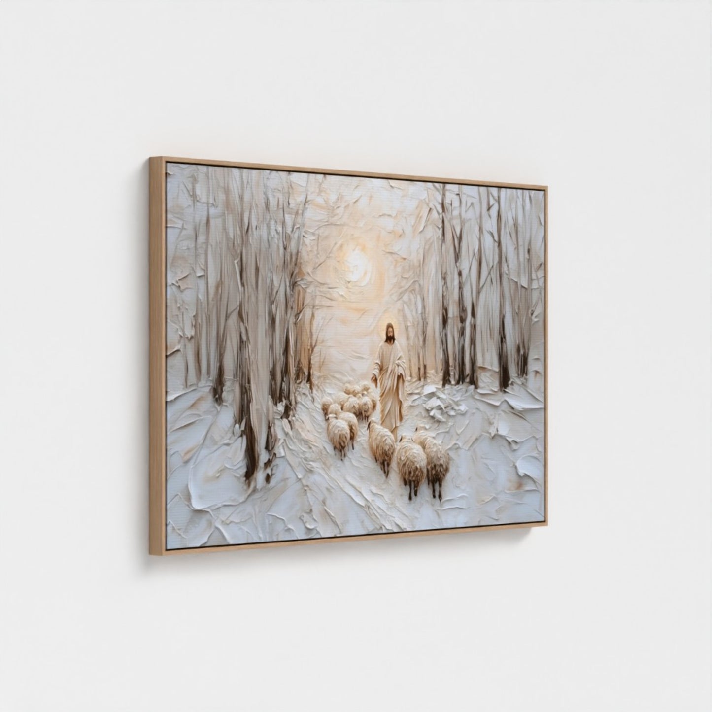 Cristo el Buen Pastor - Lienzo con marco flotante