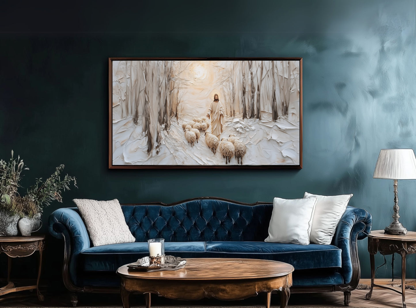 Cristo el Buen Pastor - Lienzo con marco flotante