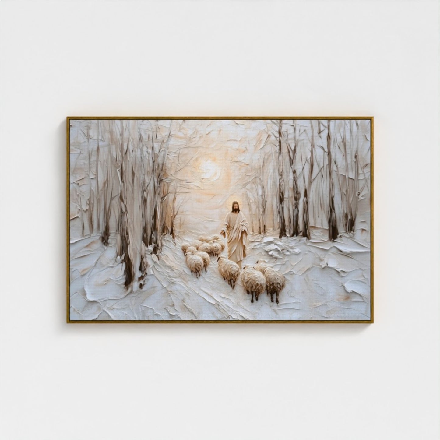 Cristo el Buen Pastor - Lienzo con marco flotante