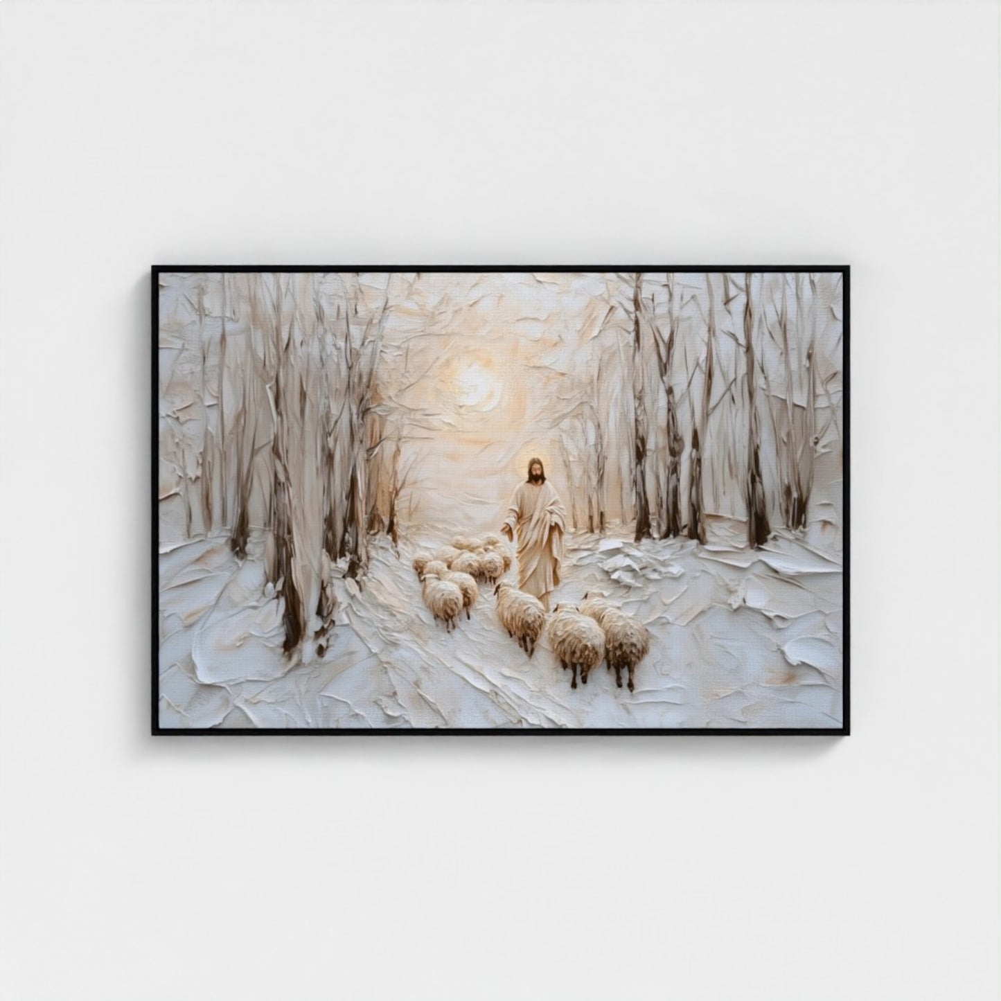 Cristo el Buen Pastor - Lienzo con marco flotante