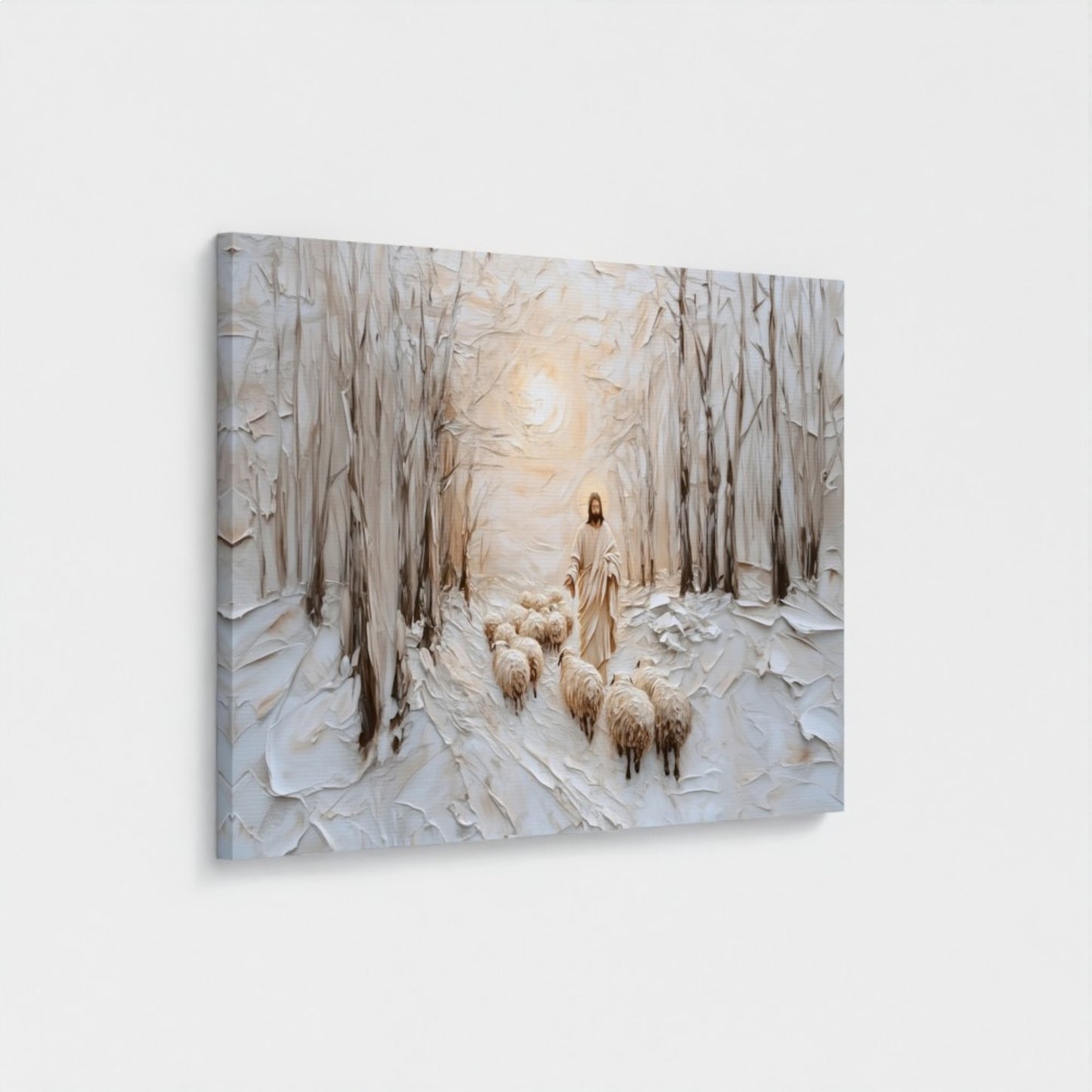 Cristo el Buen Pastor - Lienzo con marco flotante