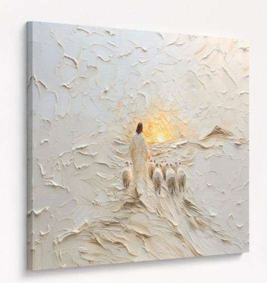 Good Shepherd Jesus Leaves the 99 - Stretched Canvas