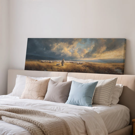 Good Shepherd Jesus Leaves the 99 Catholic Art - Stretched Canvas