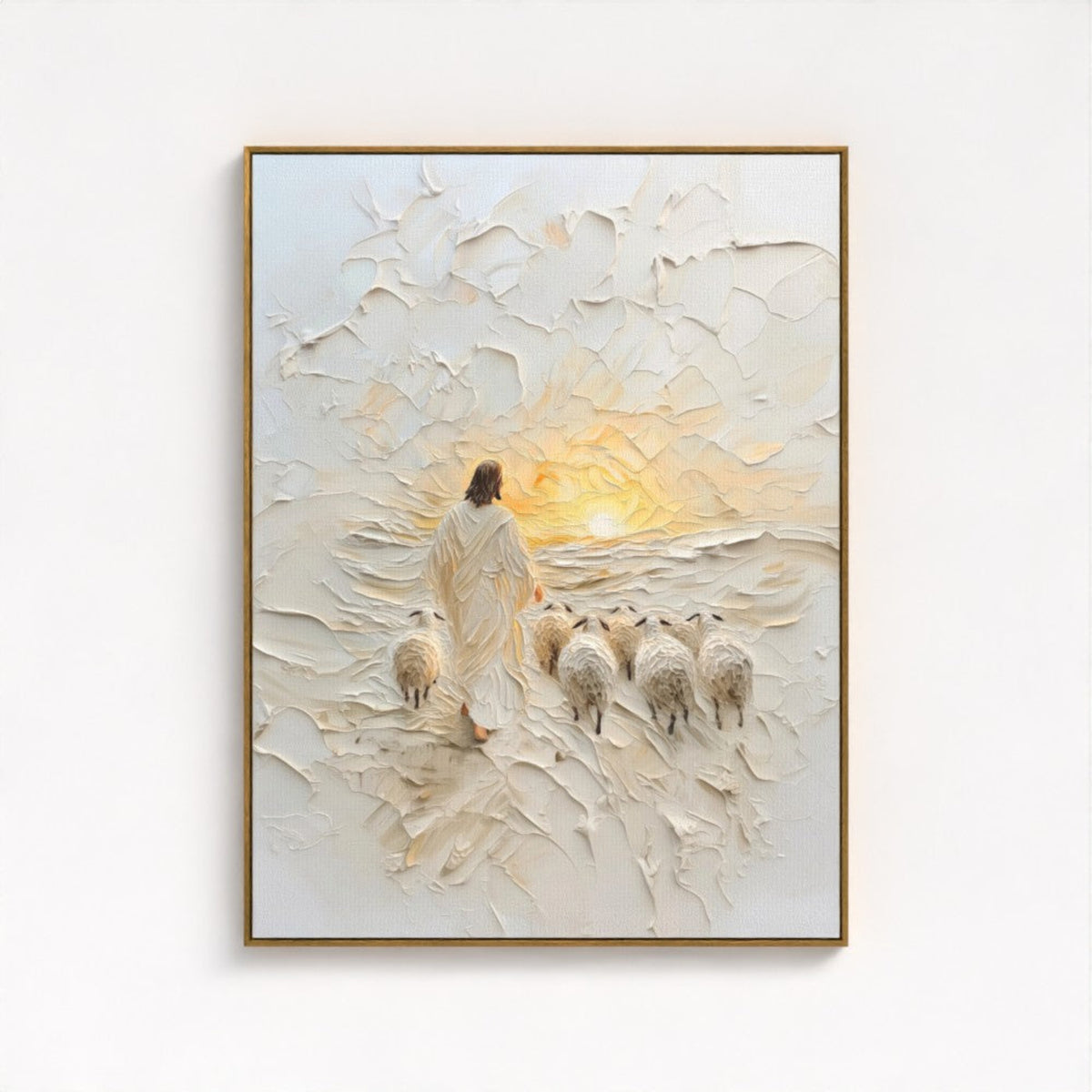 Good Shepherd Jesus Portrait - Float Frame Canvas
