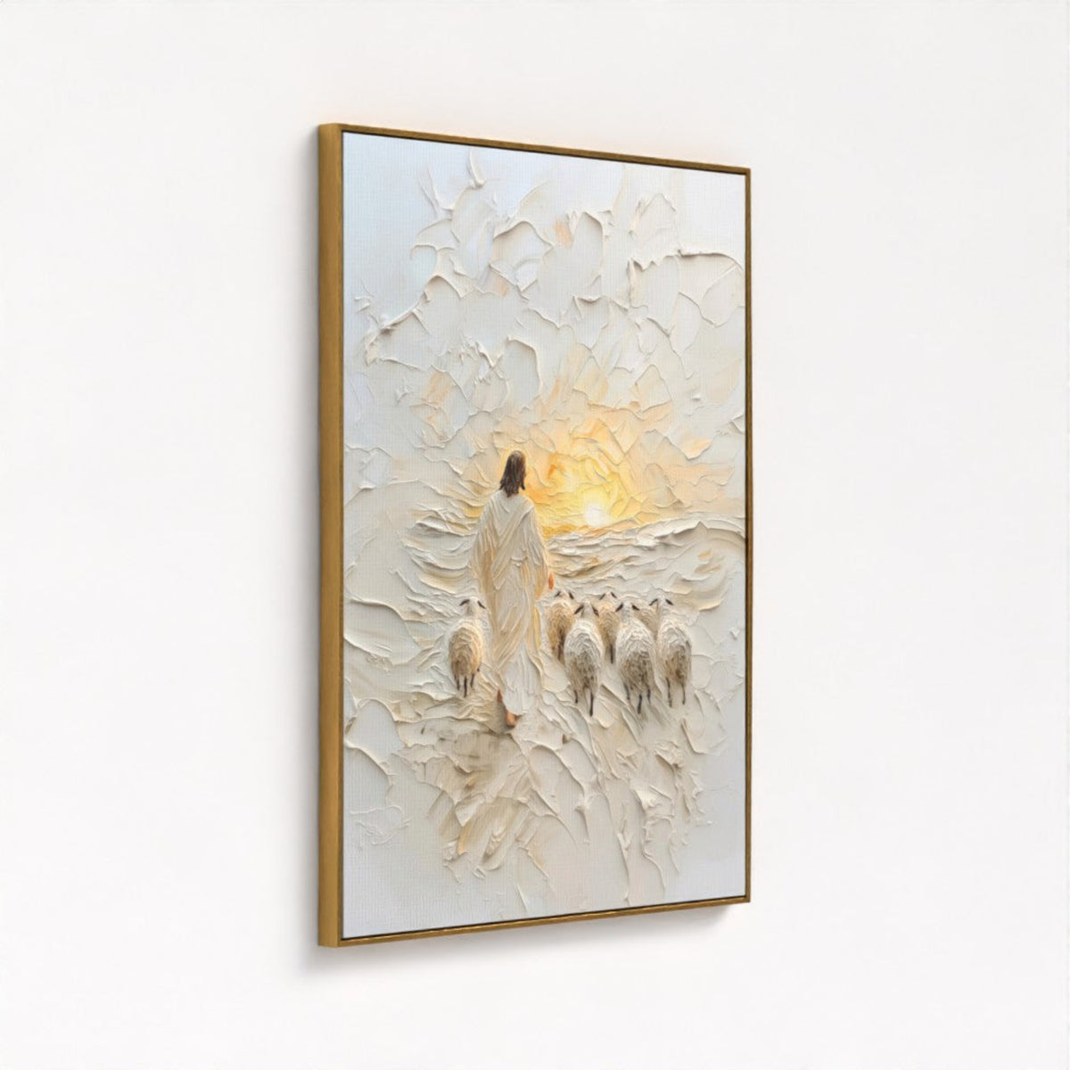 Good Shepherd Jesus Portrait - Float Frame Canvas