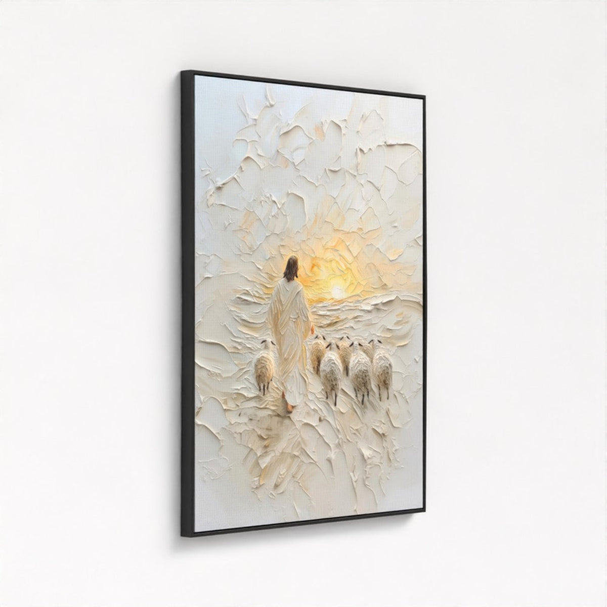 Good Shepherd Jesus Portrait - Float Frame Canvas