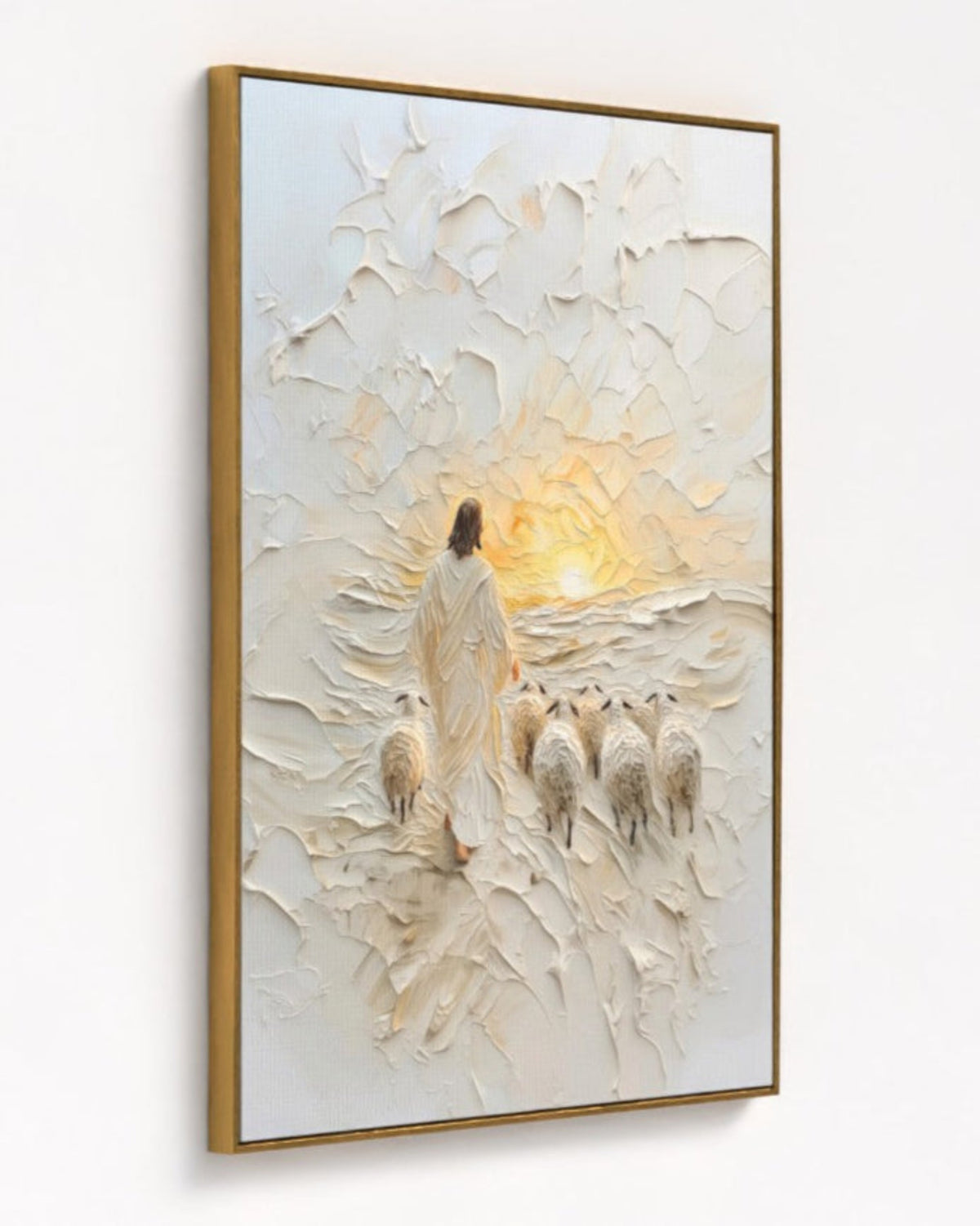 Good Shepherd Jesus Portrait - Float Frame Canvas