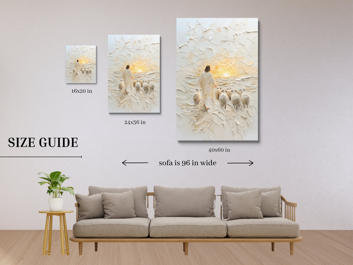 Good Shepherd Jesus Portrait - Float Frame Canvas