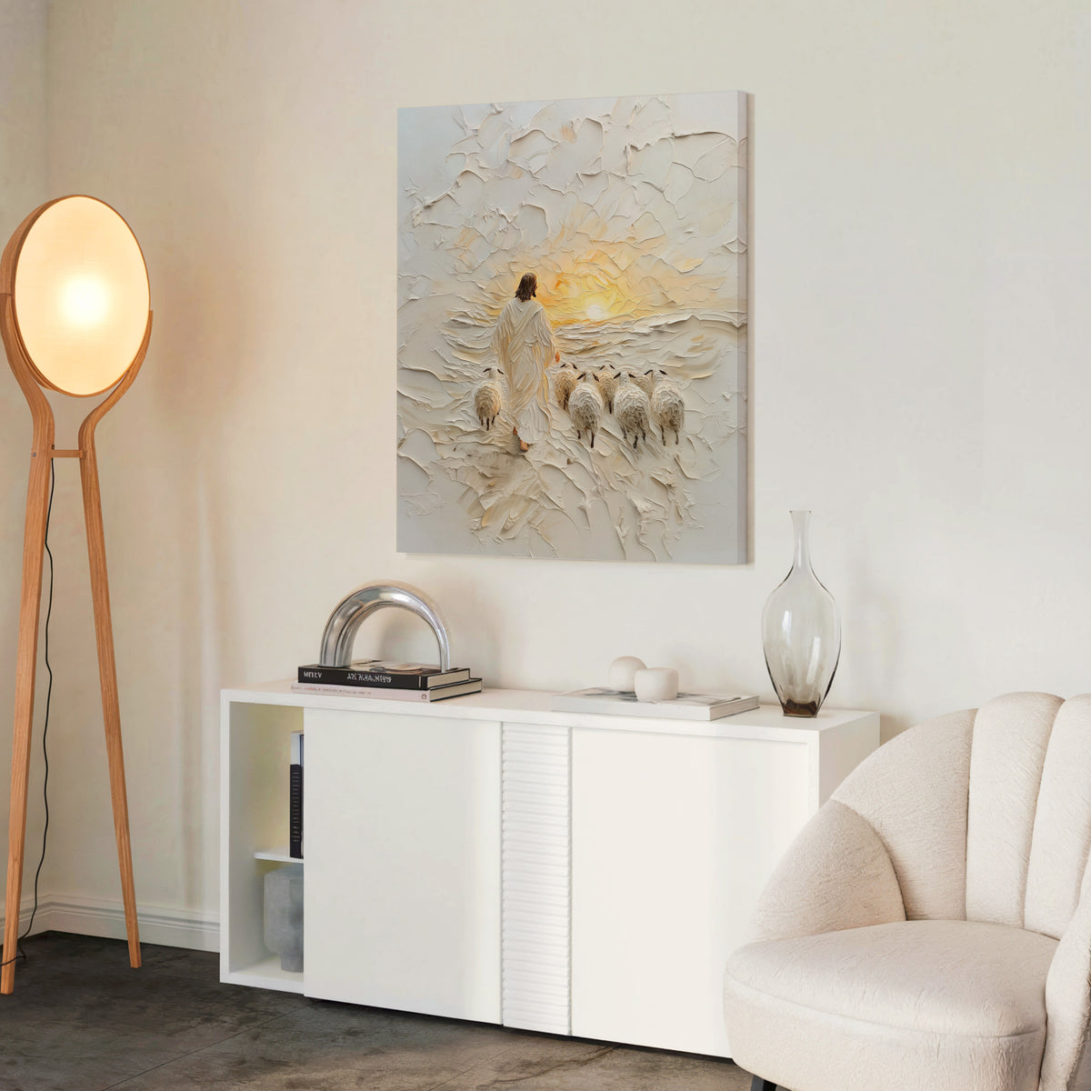Good Shepherd Jesus Portrait - Stretched Canvas