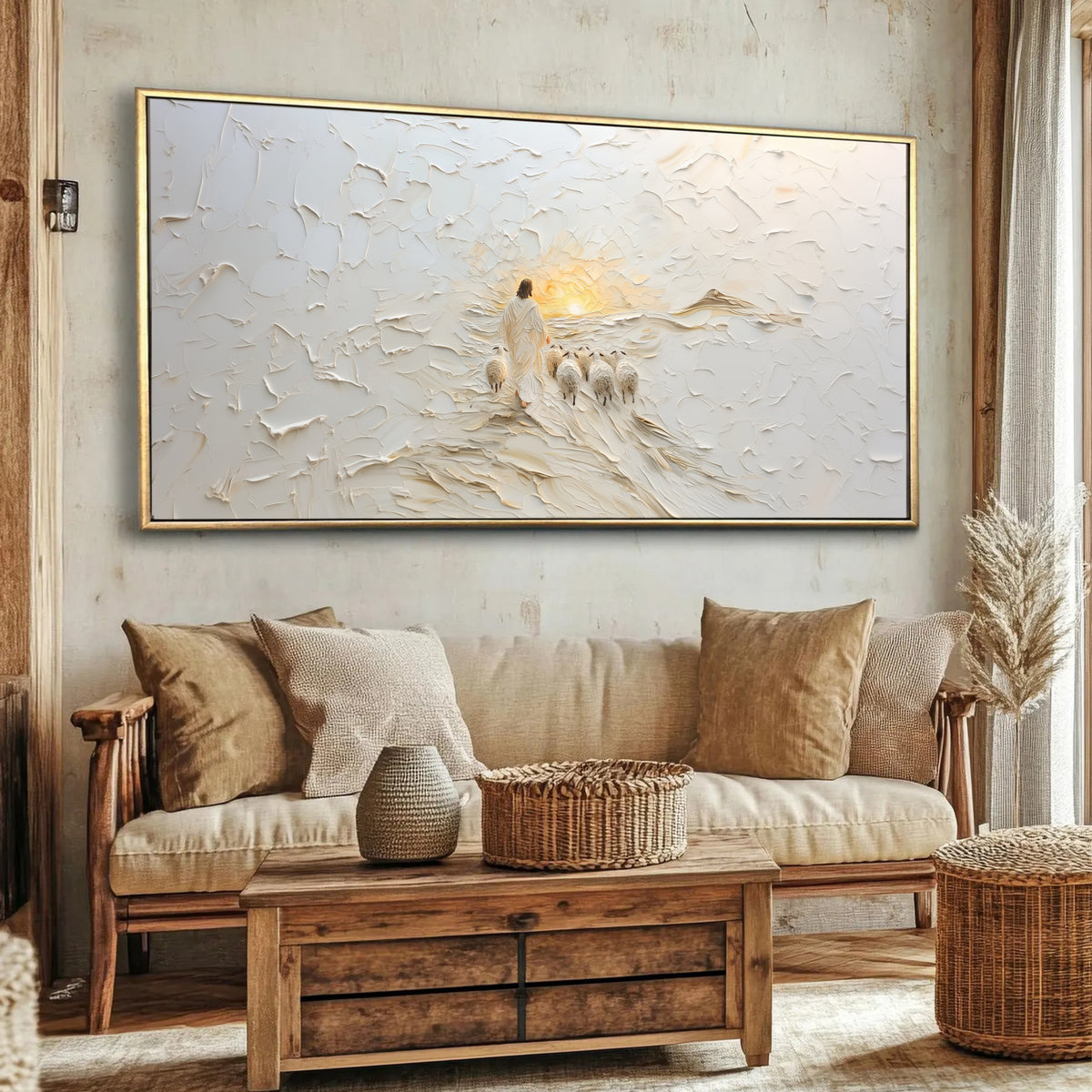 Good Shepherd Jesus Wall Art  - Float Frame Canvas