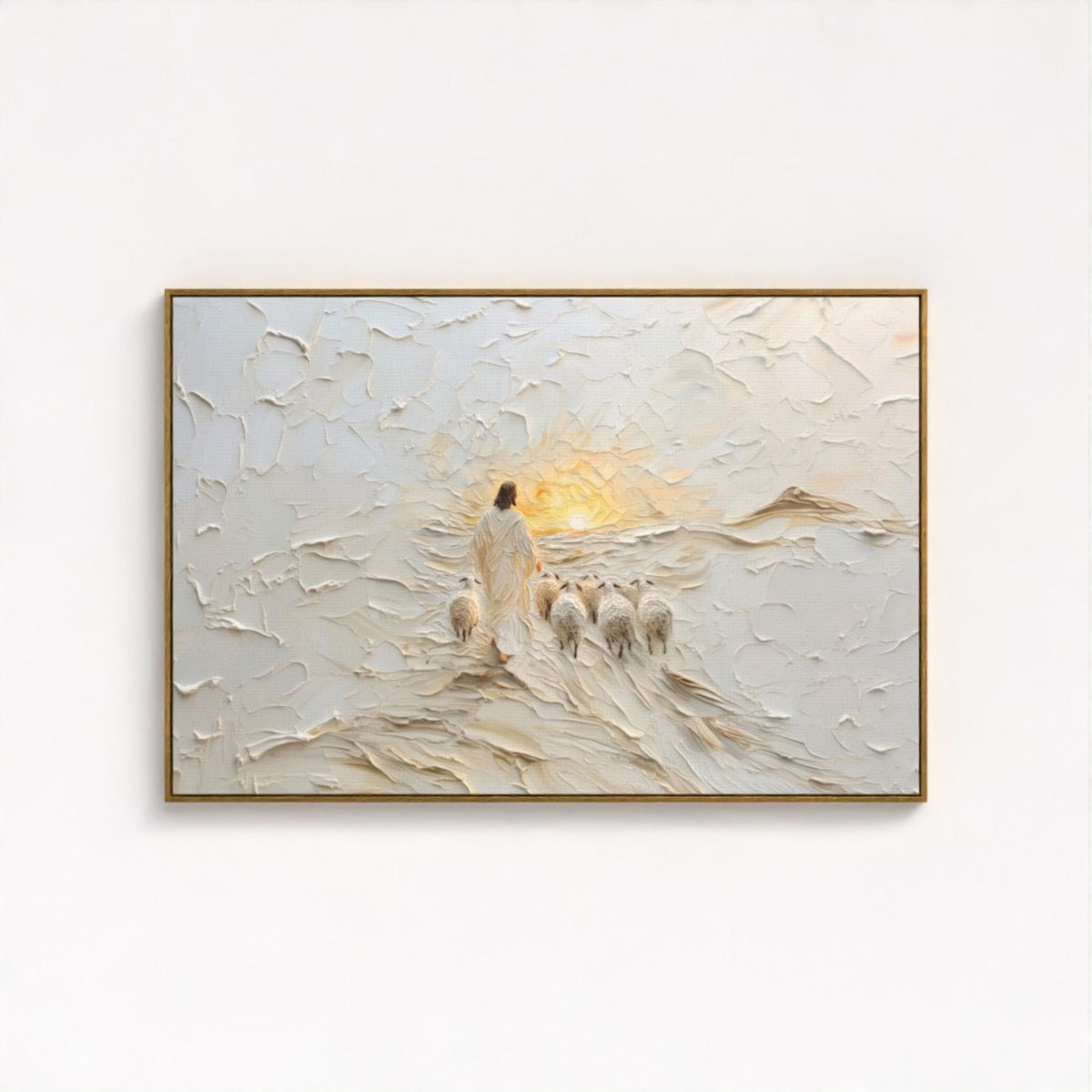 Good Shepherd Jesus Leaves the 99 - Float Frame Canvas