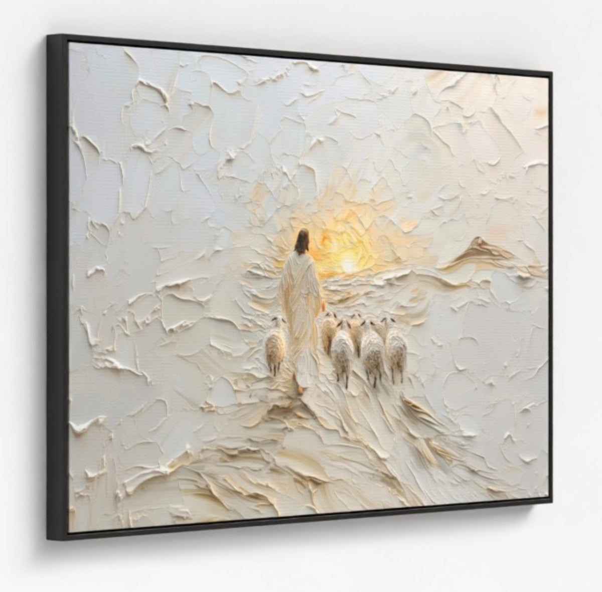 Good Shepherd Jesus Leaves the 99 - Float Frame Canvas