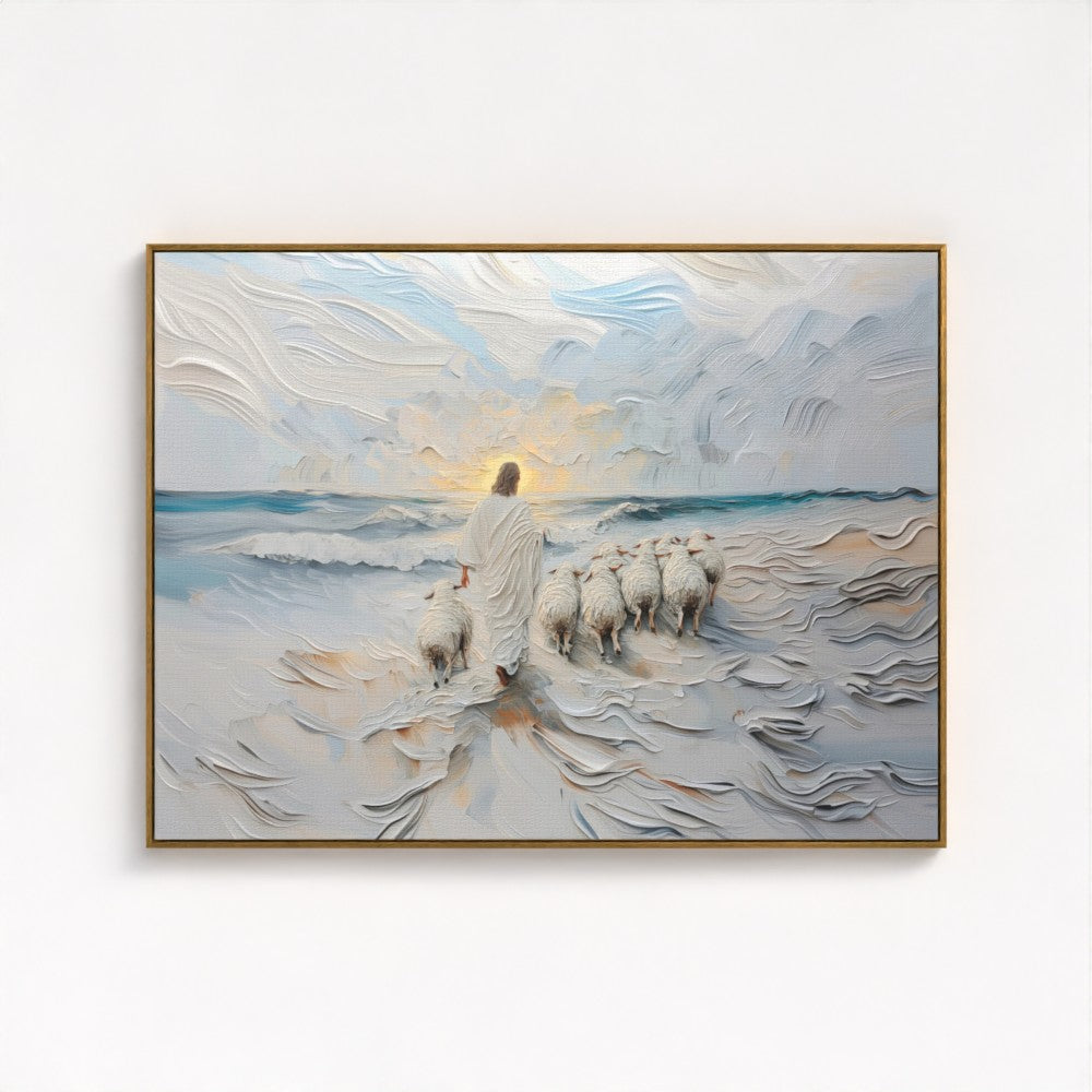Der leitende Hirte - Float Frame Canvas