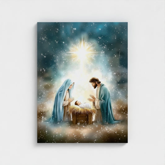 Escena de la Natividad Nacimiento de Jesús - Lienzo estirado