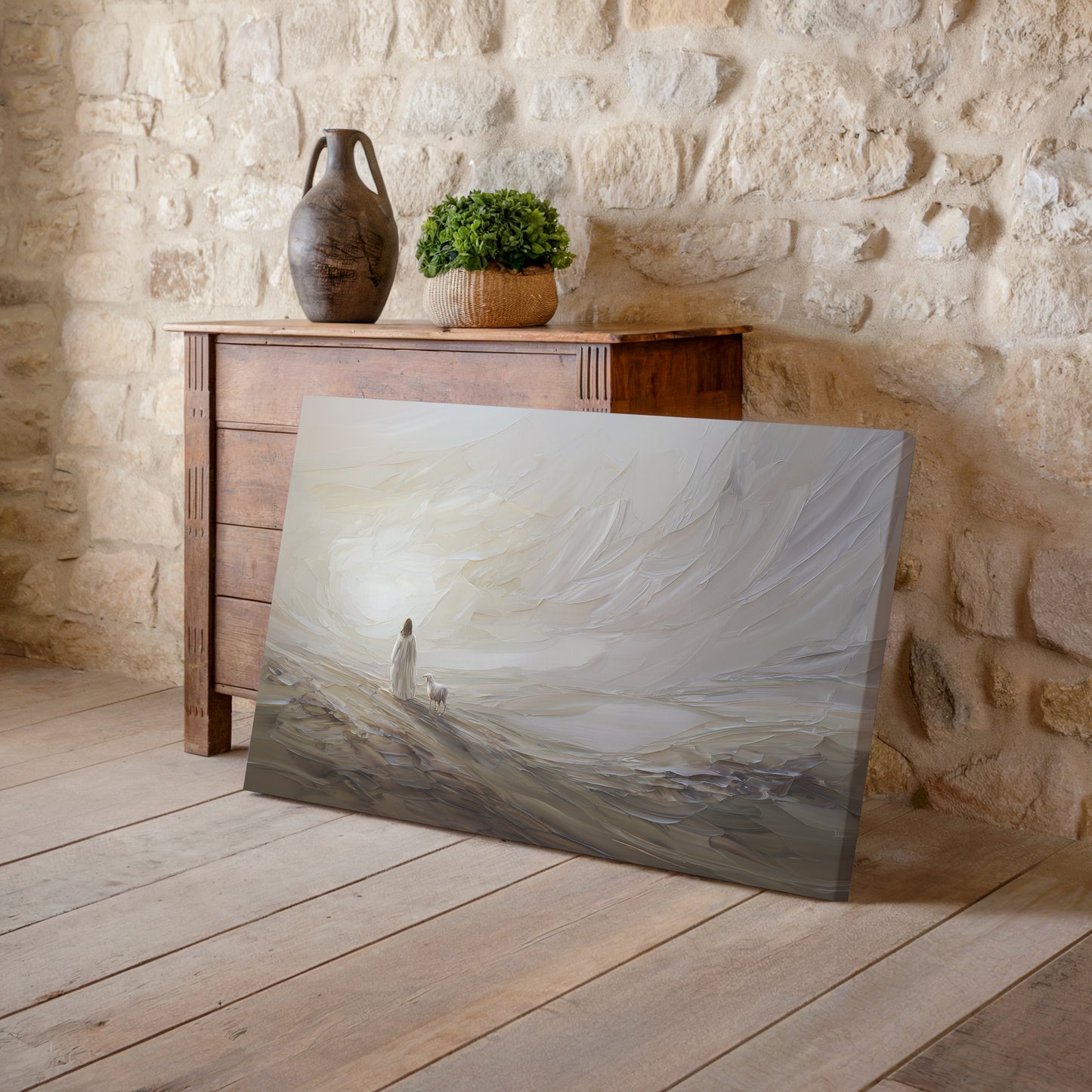 Jesús deja el 99 abstracto - Lienzo estirado