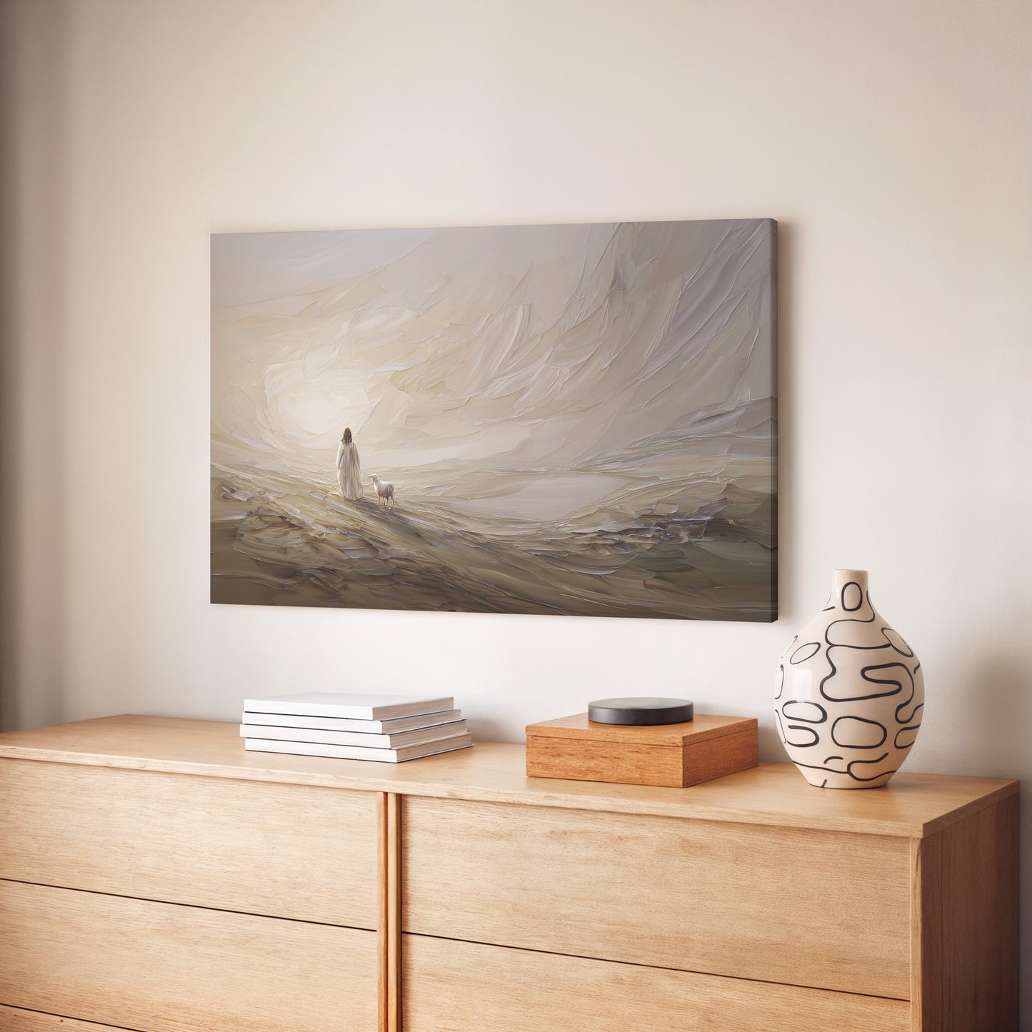 Jesús deja el 99 abstracto - Lienzo estirado