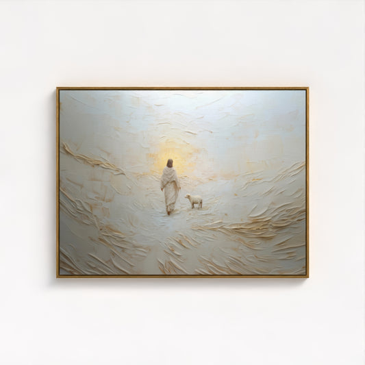 Jesus Leaves the 99 Beige - Float Frame Canvas