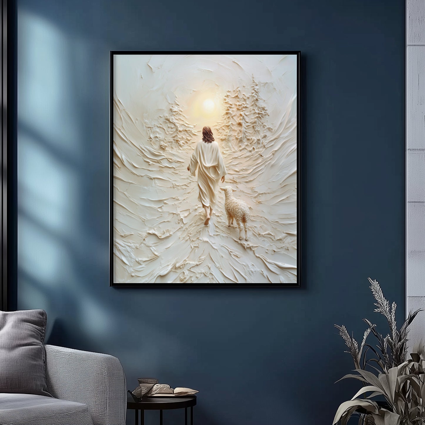 Jesús deja el 99 Efecto abstracto 3D - Lienzo con marco flotante