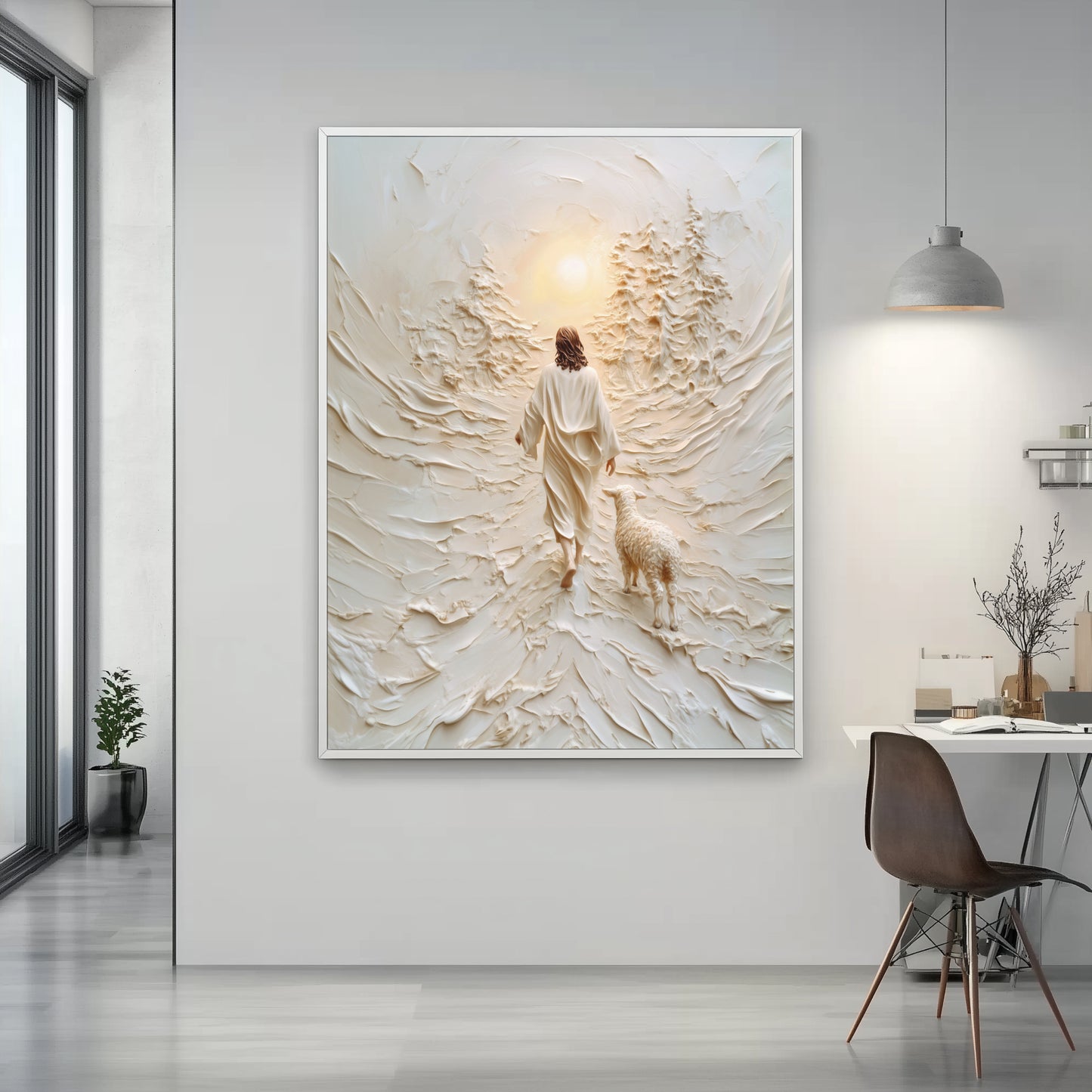 Jesús deja el 99 Efecto abstracto 3D - Lienzo con marco flotante