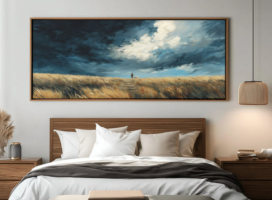 Jesus Leaves the 99 Scenic Depiction - Float Frame Canvas