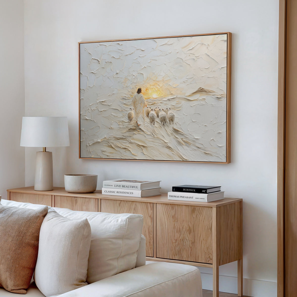 Good Shepherd Jesus Leaves the 99 - Float Frame Canvas