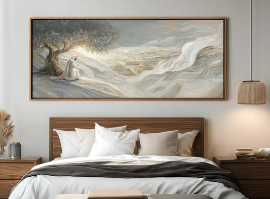 Jesus Praying in the Garden Abstract - Float Frame Canvas