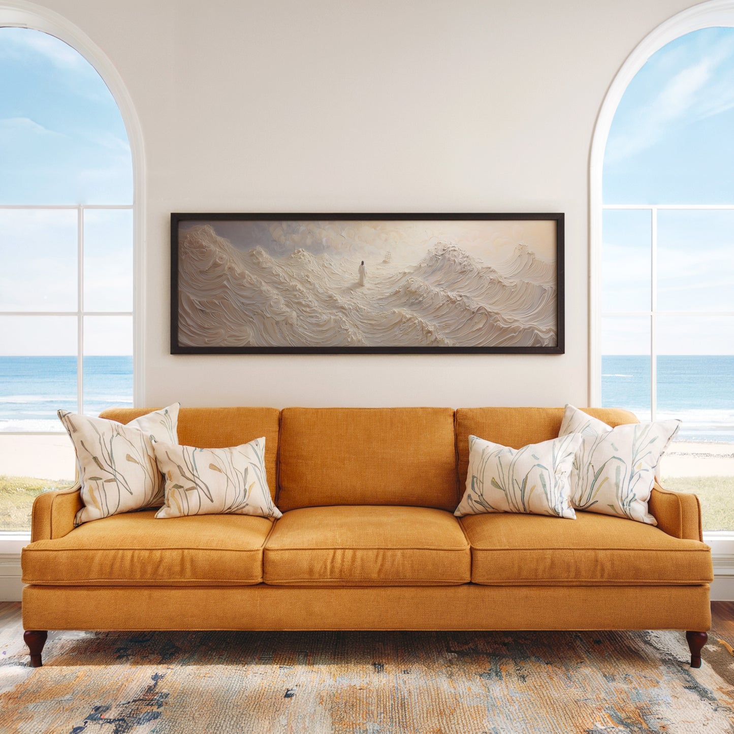 Jesus calms the storm - Float Frame Canvas