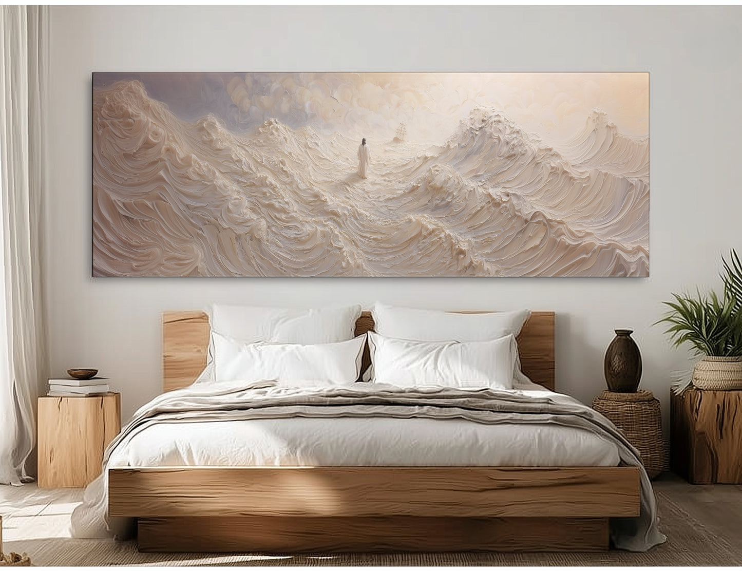 Jesus calms the storm - Float Frame Canvas