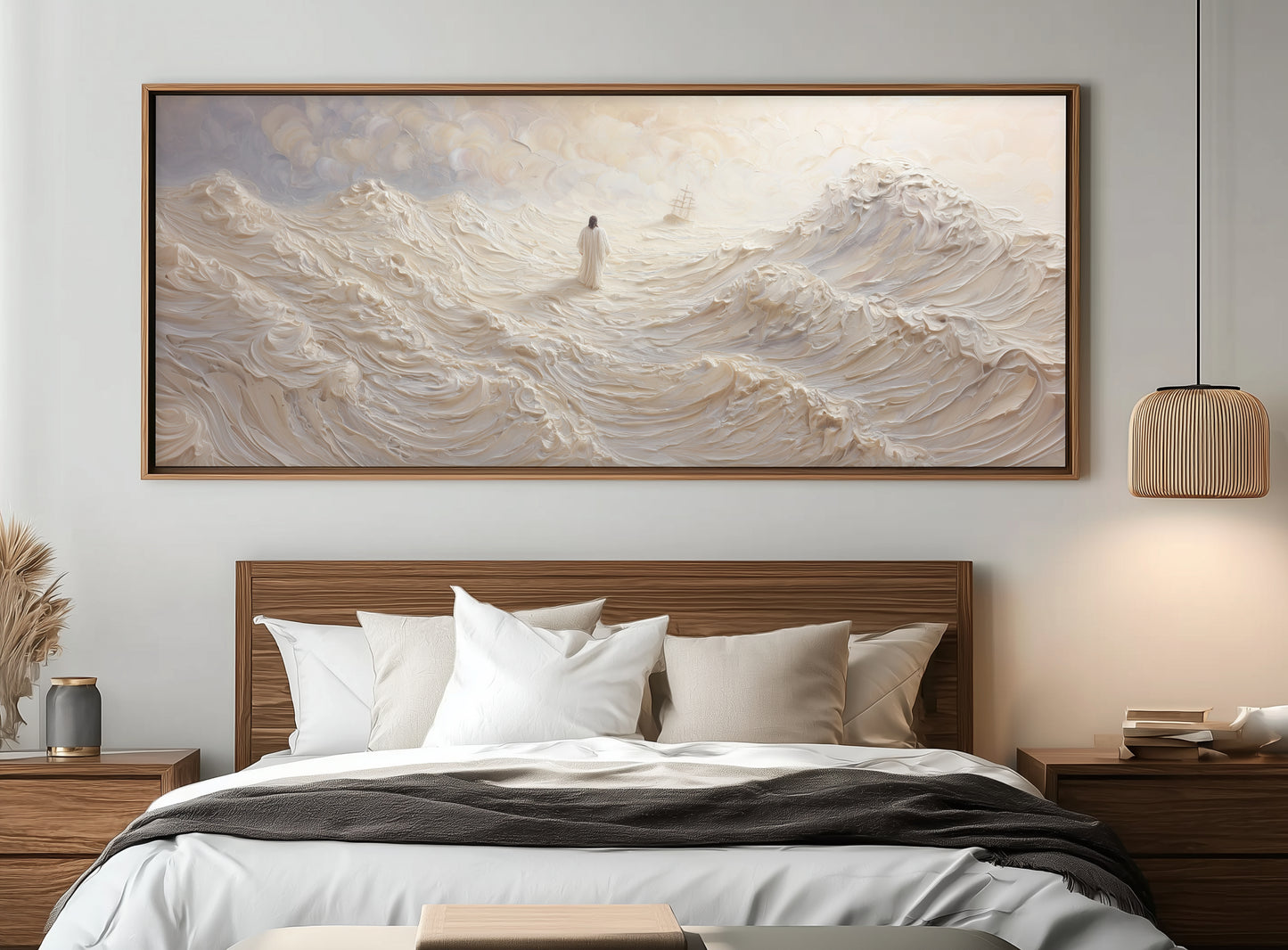 Jesus calms the storm - Float Frame Canvas