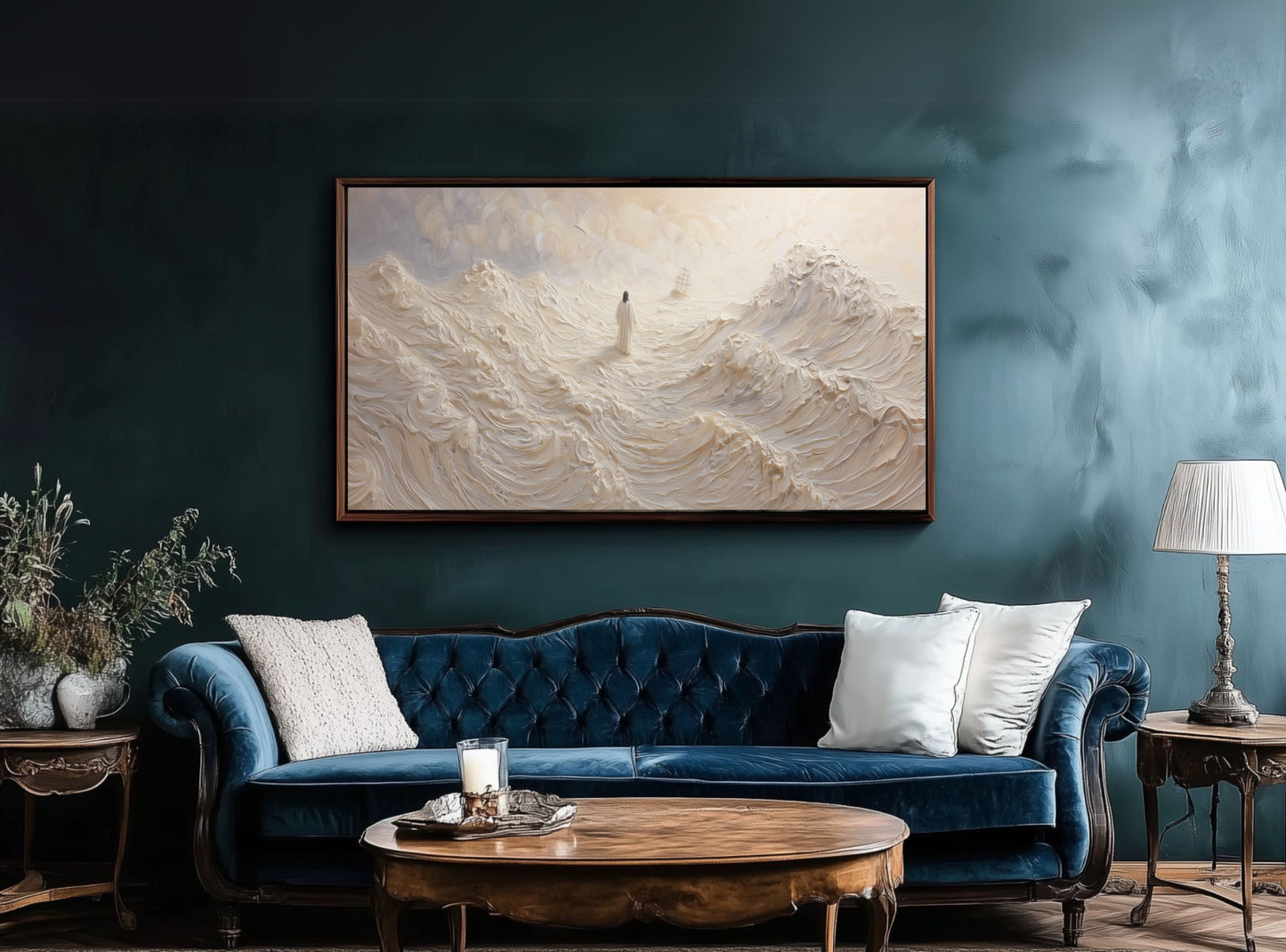 Jesus calms the storm - Float Frame Canvas