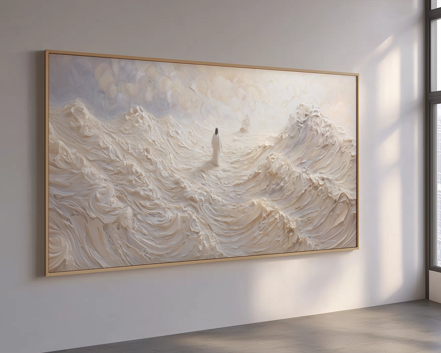 Jesus calms the storm - Float Frame Canvas