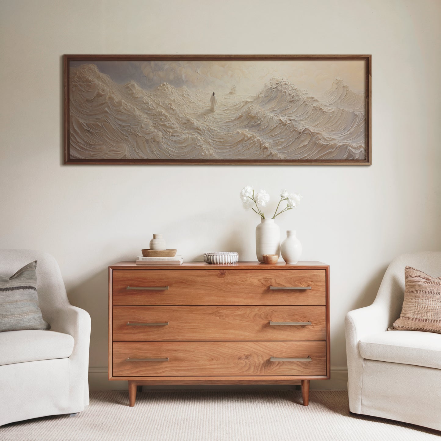 Jesus calms the storm - Float Frame Canvas