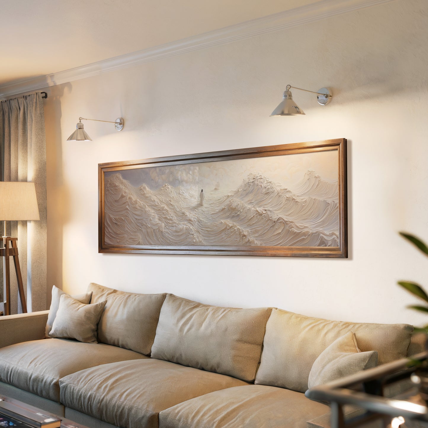 Jesus calms the storm - Float Frame Canvas