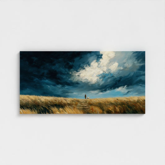 Jesus Leaves the 99 Scenic Depiction - Stretched Canvas