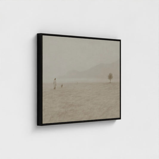 Jesus verlässt die 99 Vintage - Float Frame Canvas