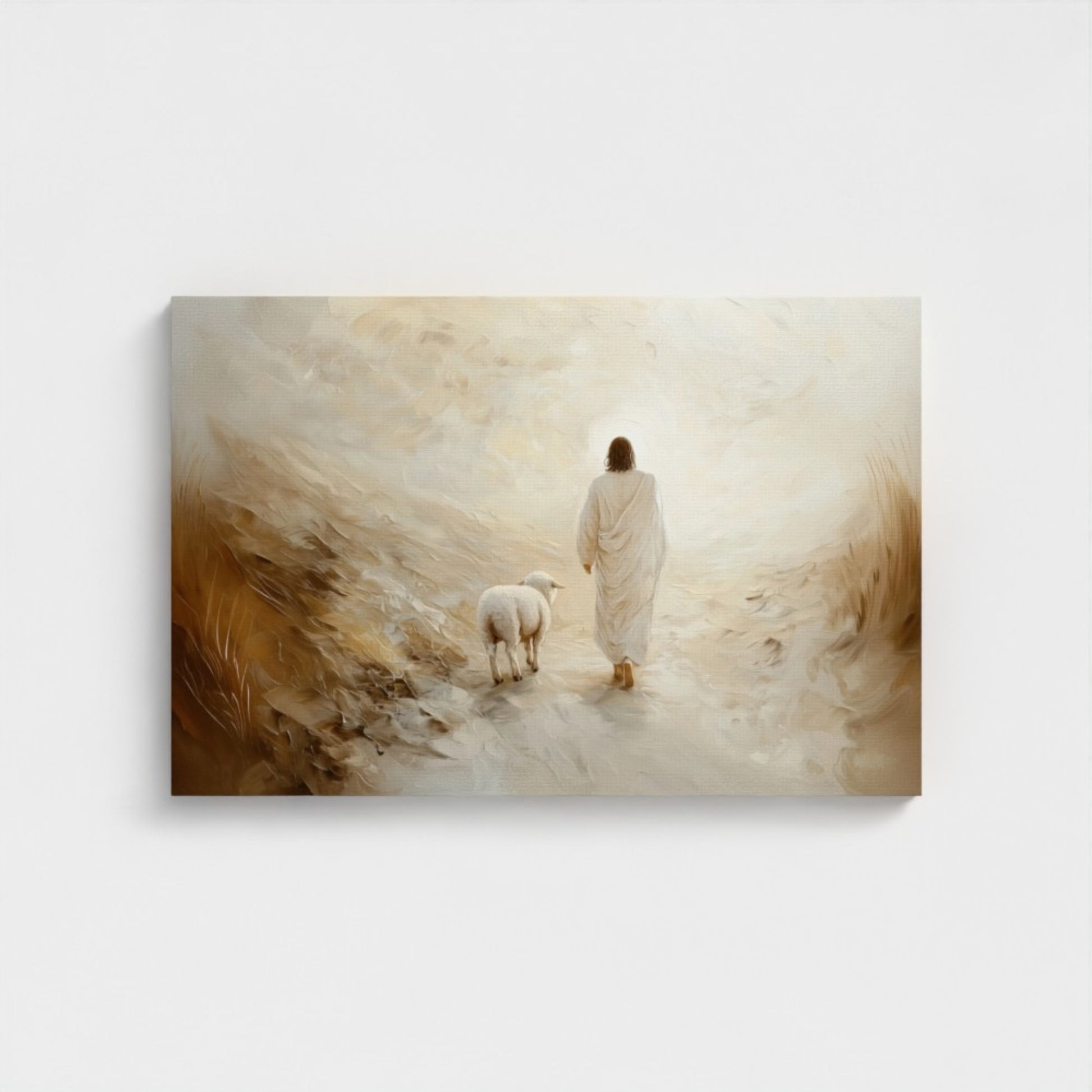 Jesus Wall Art - He Leaves the 99 Stretched Canvas