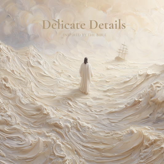 Jesús calma la tormenta - Lienzo con marco flotante