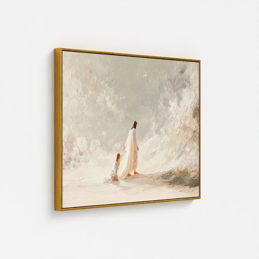 Jesus heals a woman Jesus miracle - Float Frame Canvas