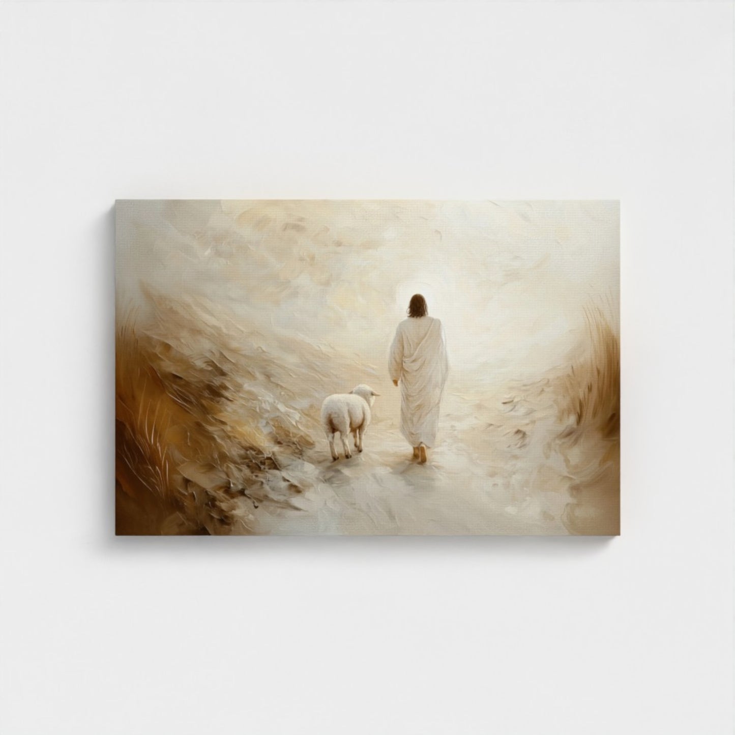 Arte mural de Jesús - Deja a los 99 - Lienzo con marco flotante