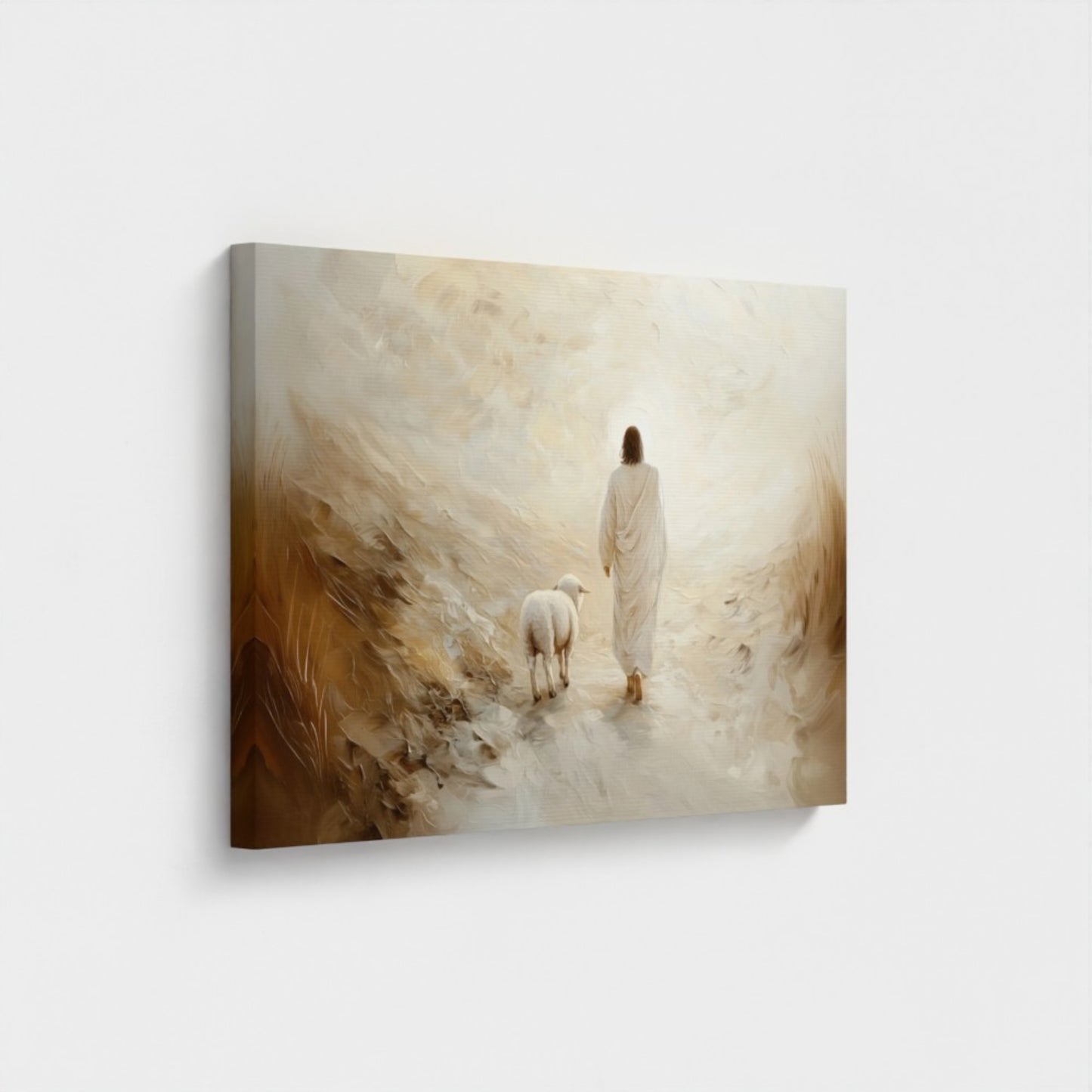 Jesus-Wandbild – Er verlässt die 99 – Leinwand