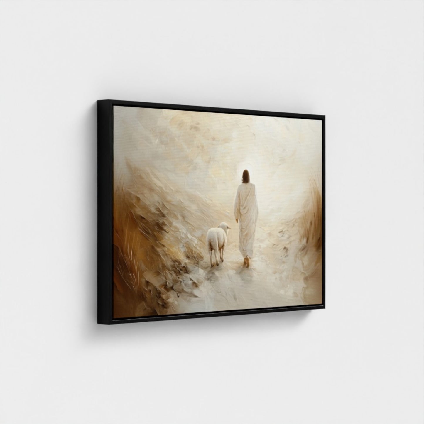 Arte mural de Jesús - Deja a los 99 - Lienzo con marco flotante