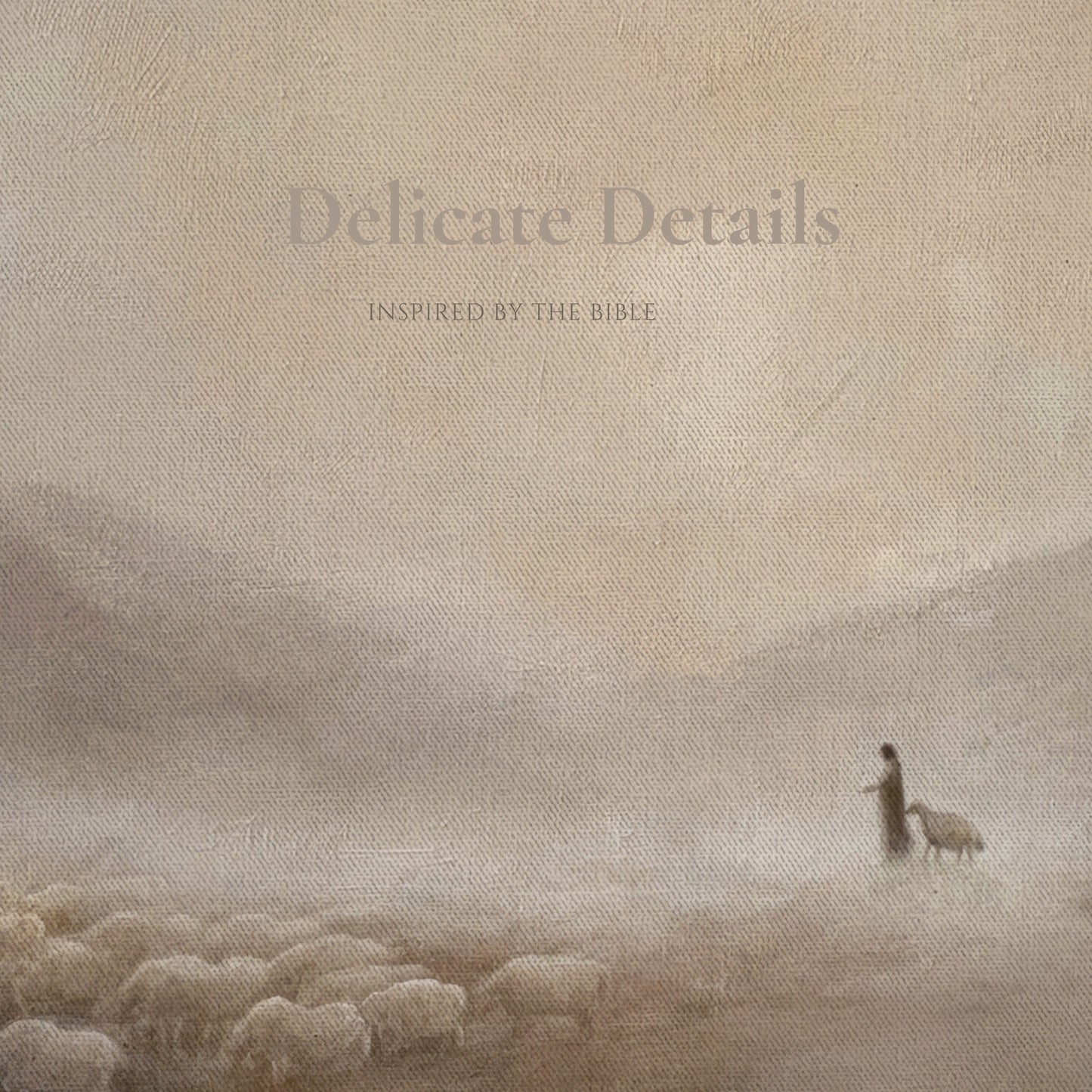 Impresión en lienzo de Jesús y la oveja perdida - Arte mural cristiano minimalista - Lienzo estirado