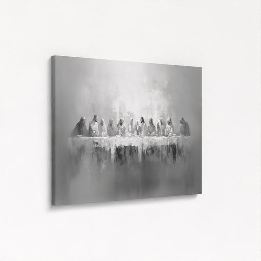 La Última Cena en blanco y negro - Lienzo estirado