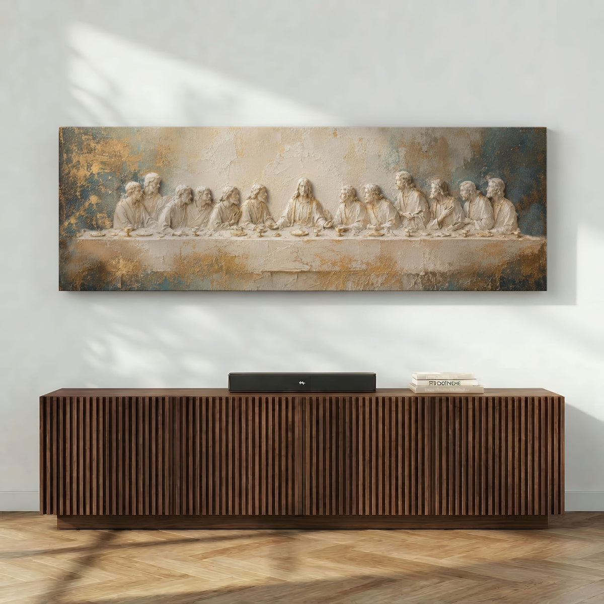 Last Supper 3D Effect Catholic art - Float Frame Canvas