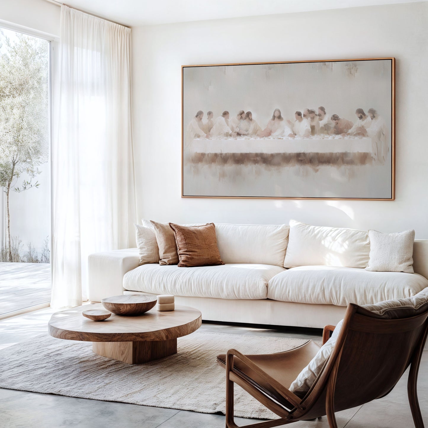 Last Supper Wall Art - Minimalist Abstract - Float Frame Canvas