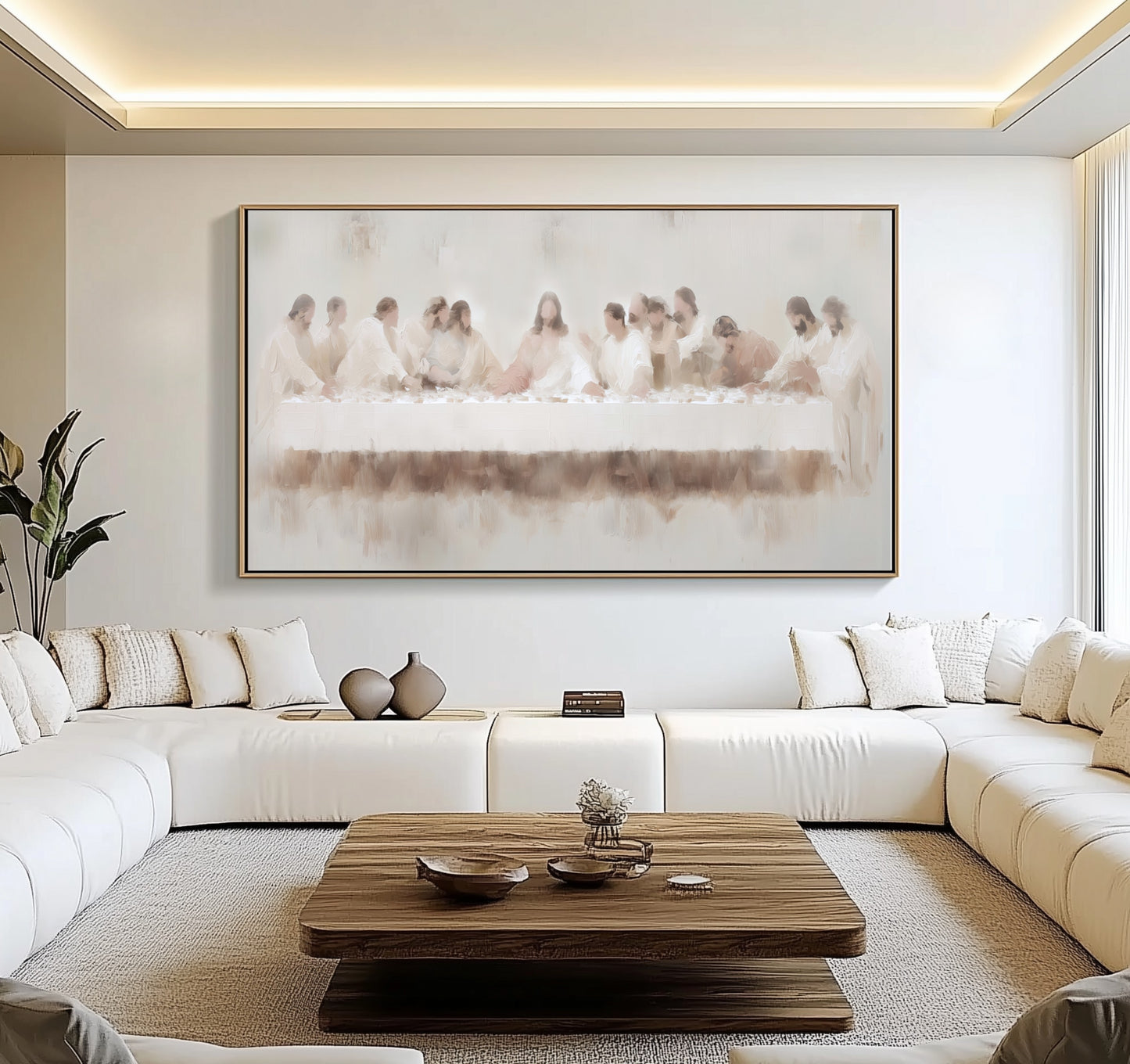 Last Supper Wall Art - Minimalist Abstract - Float Frame Canvas