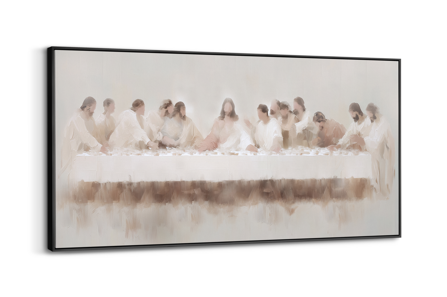 Decoración de pared de la Última Cena: pieza minimalista con marco flotante