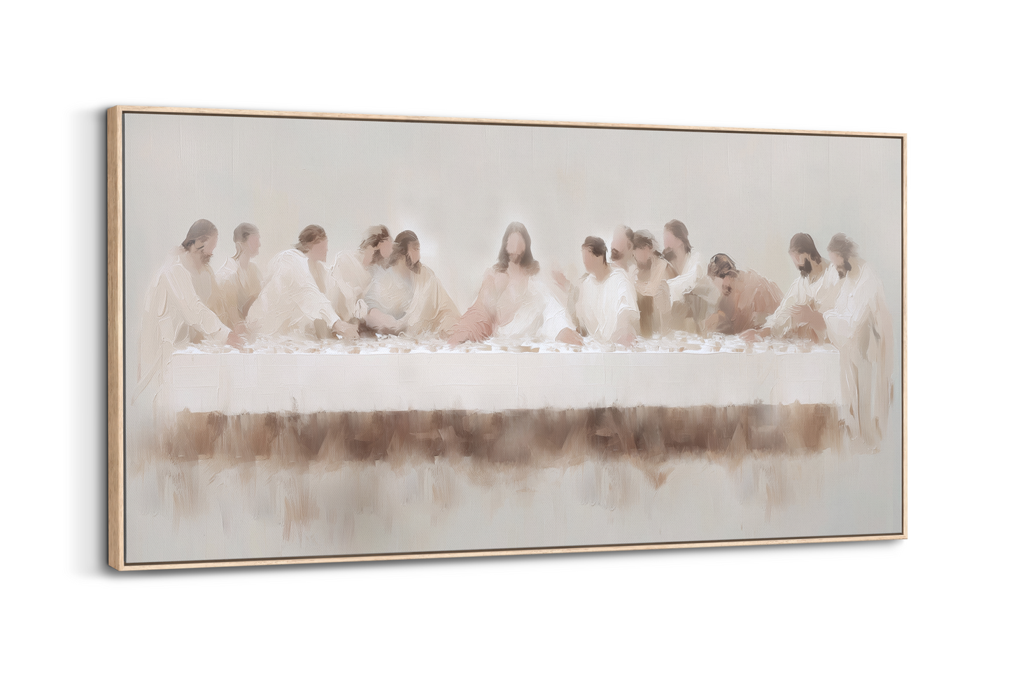 Decoración de pared de la Última Cena: pieza minimalista con marco flotante